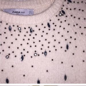 Zara cream beaded sweater